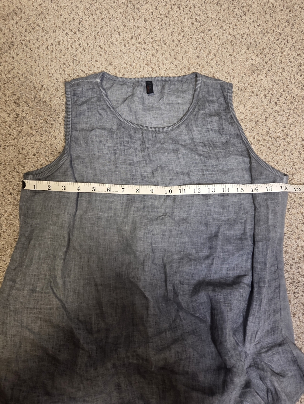 Inizio Linen Sleeveless Ruched Assymetrical Hilo Blouse Top Gray Italy Size XL - Picture 5 of 6